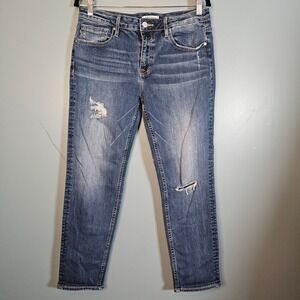 VIGOSS Thompson Tomboy Distressed Blue Denim Jeans Women Size 32